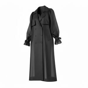 NWT Mable Petal and Pup Oversized Sheer Trench Black Size M